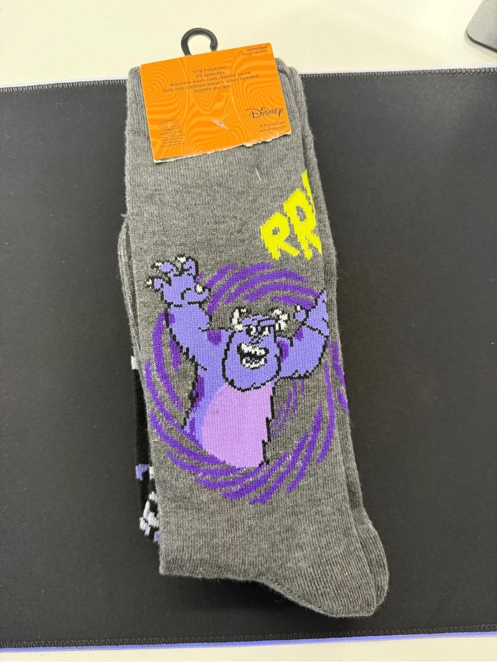 Disney Pixar Monsters Inc Crew Socks 3 Pack Mens Shoe Size 6-12 Mike Sulley NEW